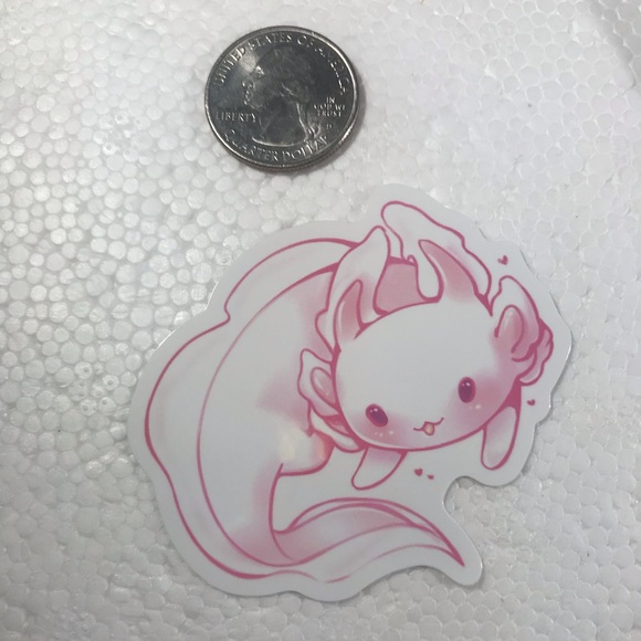 Baby Axolotl Questions Crazy Trending WaterProof Single Decor Accent Sticker - Picture 2 of 3